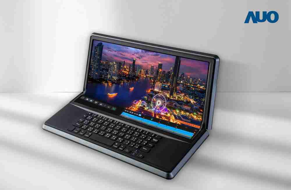 william威廉中文官网14.6吋Micro LED折迭显示屏幕，，，搭配半径4mm的弯折绞炼，，以及高画素、、、高亮度、、高对比度的显示技术特点，，即便在大视角下仍保有绝佳色相与亮度